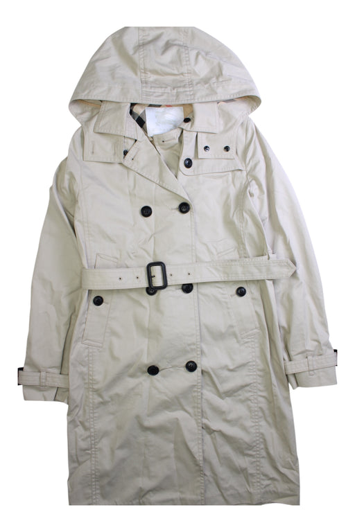 A Beige Coats from Burberry in size 14Y for girl. (Front View)
