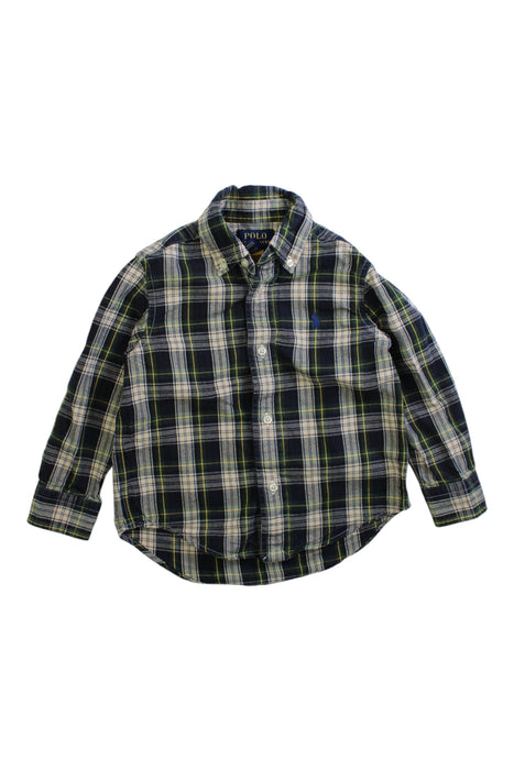 A Navy Long Sleeve Shirts from Polo Ralph Lauren in size 2T for boy. (Front View)