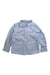 A Blue Long Sleeve Shirts from Petit Bateau in size 4T for boy. (Front View)