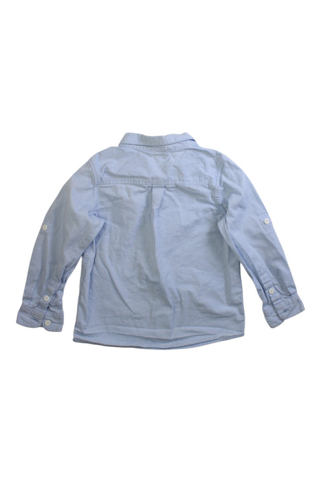 A Blue Long Sleeve Shirts from Petit Bateau in size 4T for boy. (Back View)