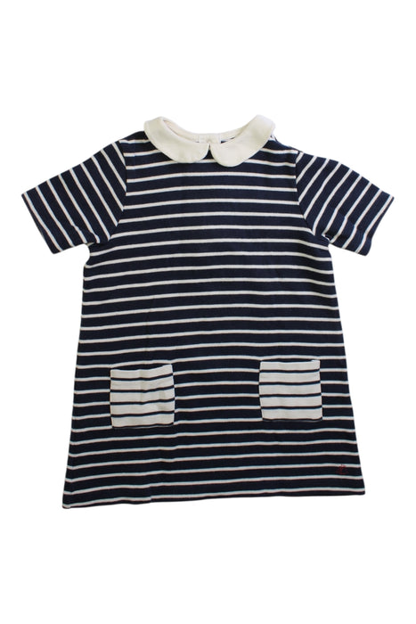 A Navy Short Sleeve Tops from Petit Bateau in size 3T for girl. (Front View)