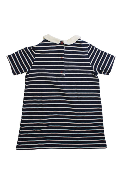 A Navy Short Sleeve Tops from Petit Bateau in size 3T for girl. (Back View)