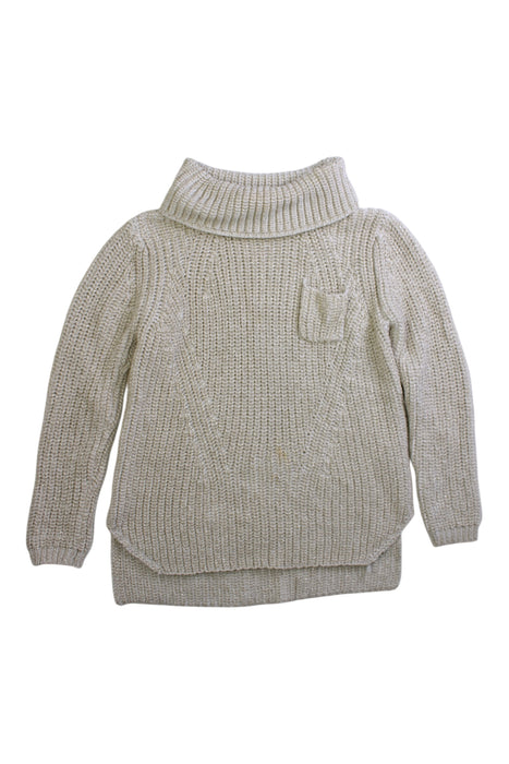 A Beige Knit Sweaters from Seed in size 4T for girl. (Front View)