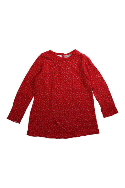 A Red Long Sleeve Tops from Petit Bateau in size 3T for girl. (Front View)