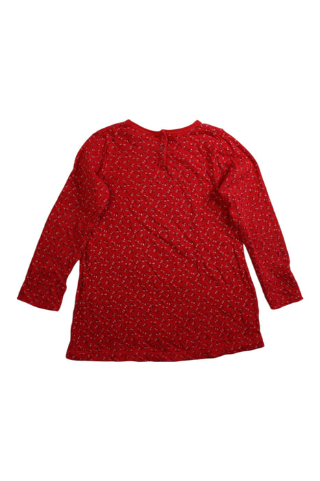 A Red Long Sleeve Tops from Petit Bateau in size 3T for girl. (Back View)