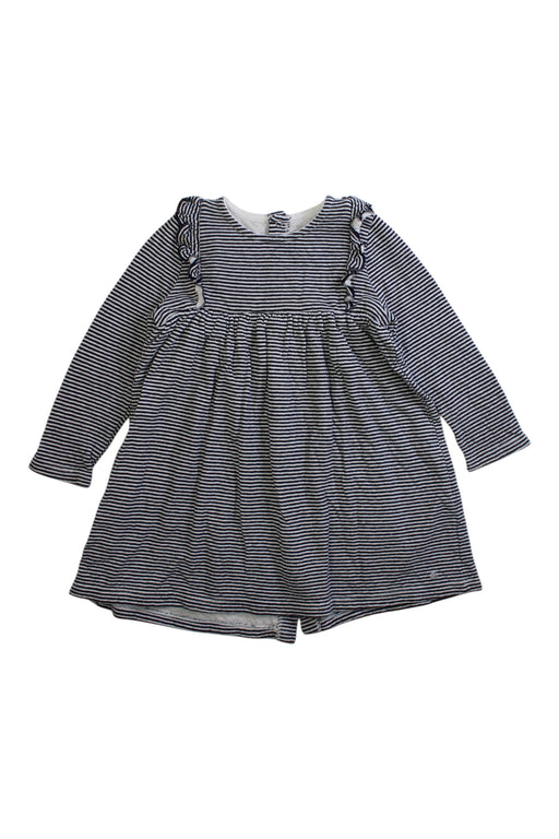 A Navy Long Sleeve Dresses from Petit Bateau in size 2T for girl. (Front View)