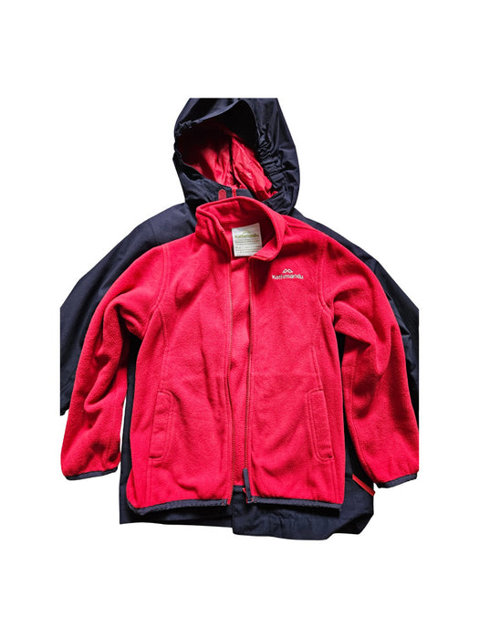 A Navy Rain Jackets from Kathmandu in size 6T for neutral. (Back View)