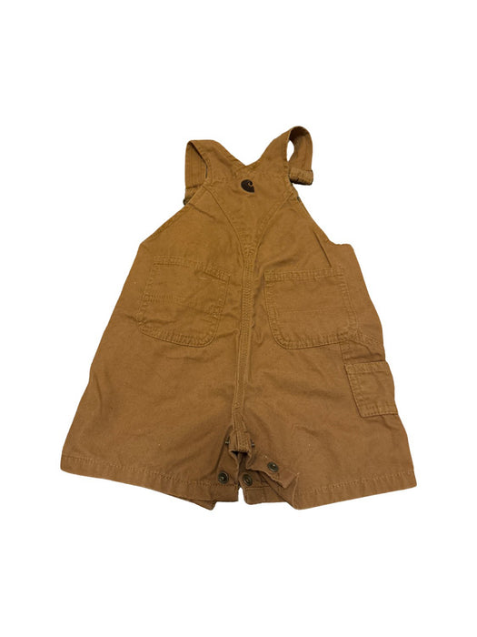 A Brown Overall Shorts from Carhartt in size 6-12M for neutral. (Back View)