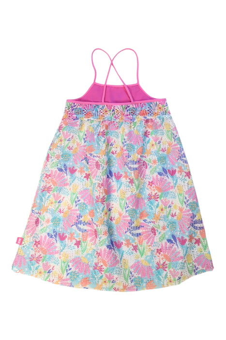 A Multicolour Sleeveless Dresses from Dolores Cortes KIDS in size 10Y for girl. (Back View)
