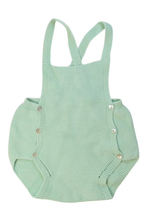 A Green Overall Shorts from Mebi in size 12-18M for girl. (Front View)