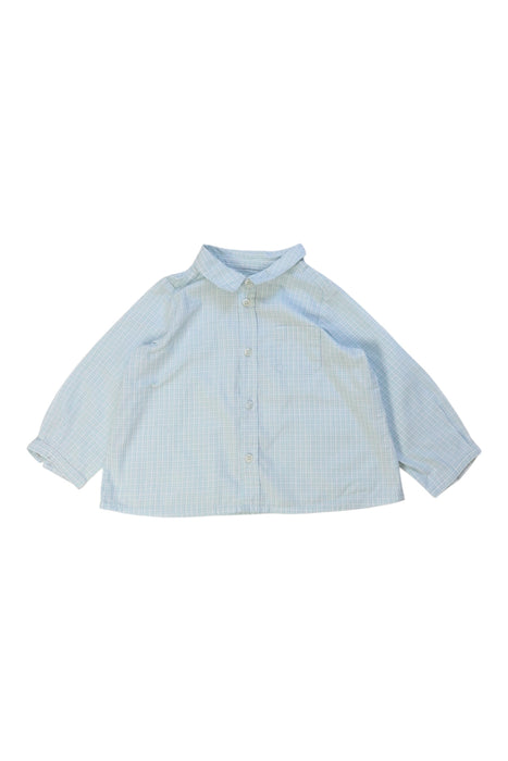 A Blue Long Sleeve Shirts from Bonpoint in size 6-12M for boy. (Front View)