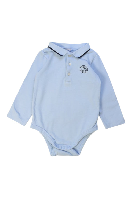 A Blue Long Sleeve Bodysuits from Jacadi in size 12-18M for boy. (Front View)