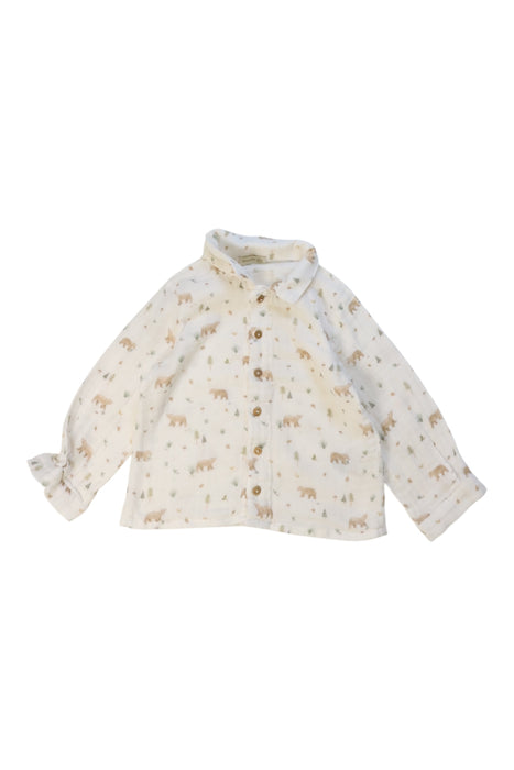 A White Long Sleeve Shirts from Wedoble in size 12-18M for boy. (Front View)