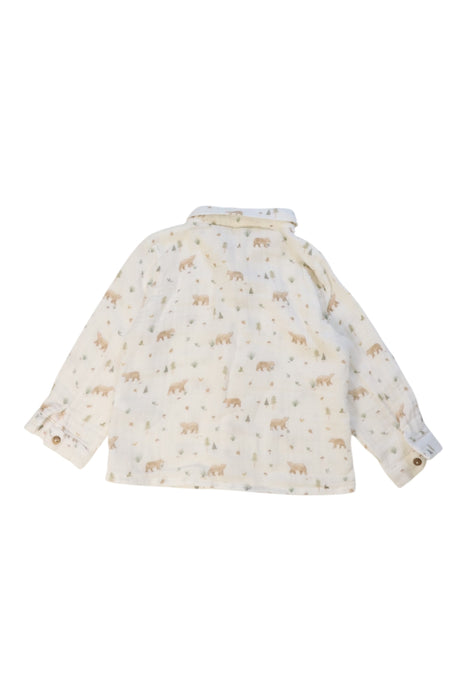 A White Long Sleeve Shirts from Wedoble in size 12-18M for boy. (Back View)