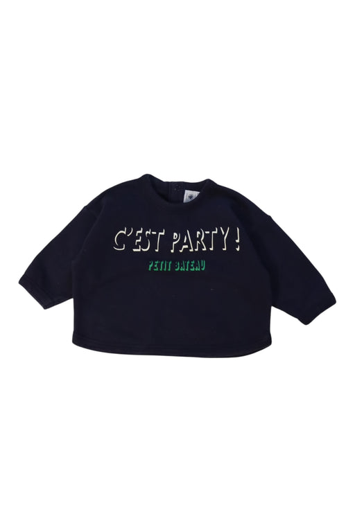 A Navy Crewneck Sweatshirts from Petit Bateau in size 6-12M for boy. (Front View)