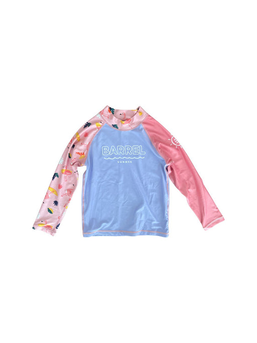 A Pink Rash Guards from Barrel in size 7Y for girl. (Front View)