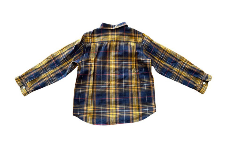 A Blue Long Sleeve Shirts from Bonpoint in size 6T for boy. (Back View)