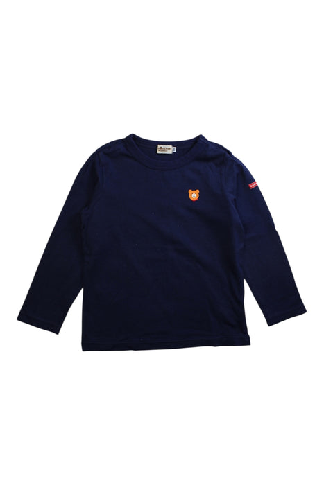 A Navy Long Sleeve Shirts from Hot Biscuits Mikihouse in size 4T for boy. (Front View)