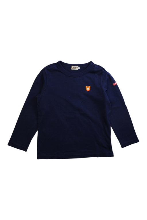 A Navy Long Sleeve Shirts from Hot Biscuits Mikihouse in size 4T for boy. (Front View)