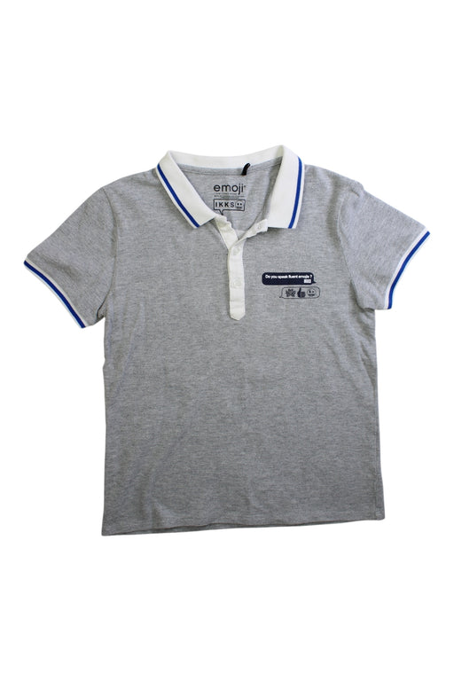A Grey Short Sleeve Polos from IKKS in size 10Y for boy. (Front View)