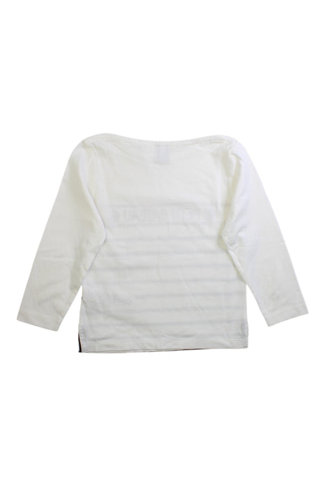 A White Long Sleeve T Shirts from Petit Bateau in size 4T for boy. (Back View)