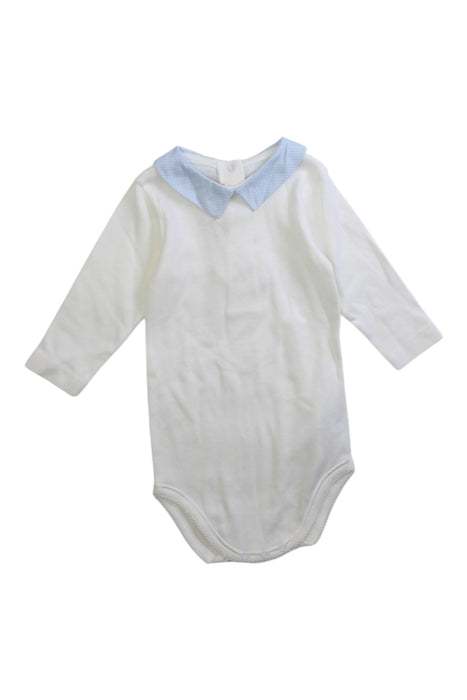 A White Long Sleeve Bodysuits from Bonpoint in size 3-6M for girl. (Front View)