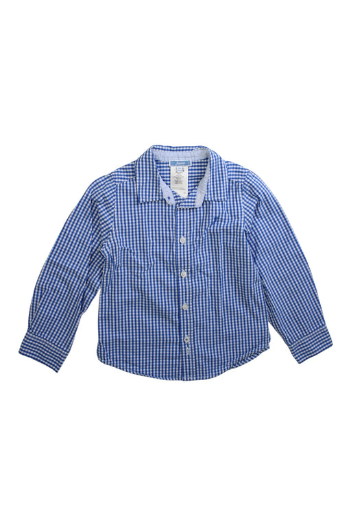 A Blue Long Sleeve Shirts from Jacadi in size 4T for boy. (Front View)