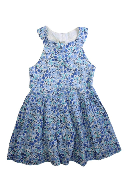 A Blue Sleeveless Dresses from Jacadi in size 5T for girl. (Front View)