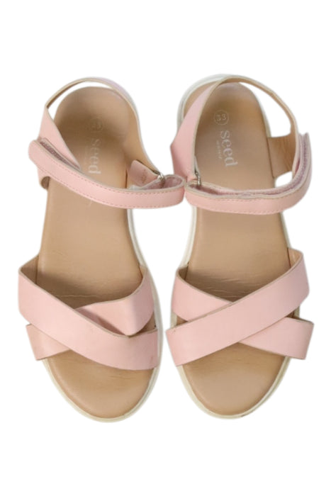 A Pink Sandals from Seed in size 7Y for girl. (Back View)