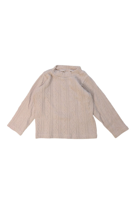 A Beige Long Sleeve Tops from Petit Main in size 18-24M for girl. (Front View)