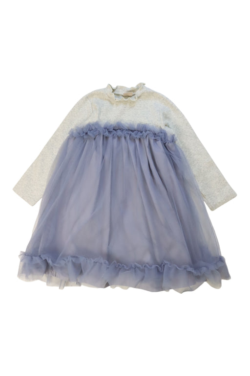 A Blue Long Sleeve Dresses from Petit Main in size 18-24M for girl. (Front View)