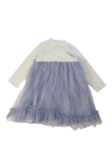 A Blue Long Sleeve Dresses from Petit Main in size 18-24M for girl. (Back View)