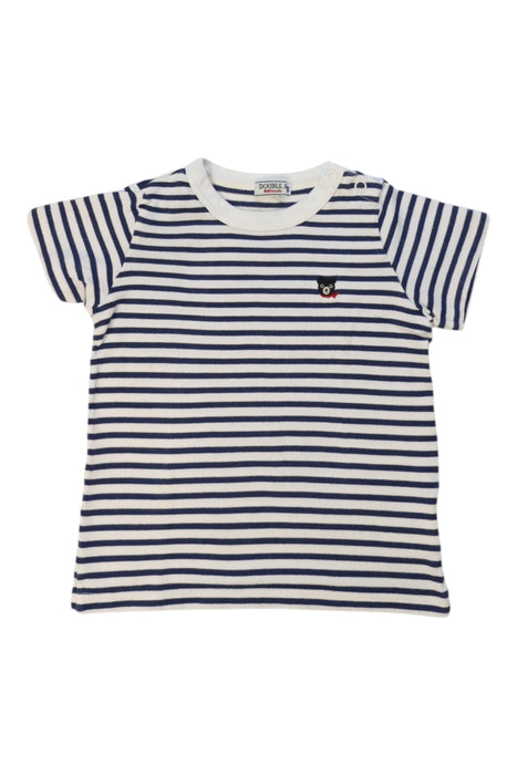 A Navy Short Sleeve T Shirts from Double B Mikihouse in size 18-24M for girl. (Front View)