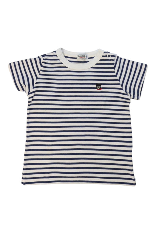 A Navy Short Sleeve T Shirts from Double B Mikihouse in size 18-24M for girl. (Front View)