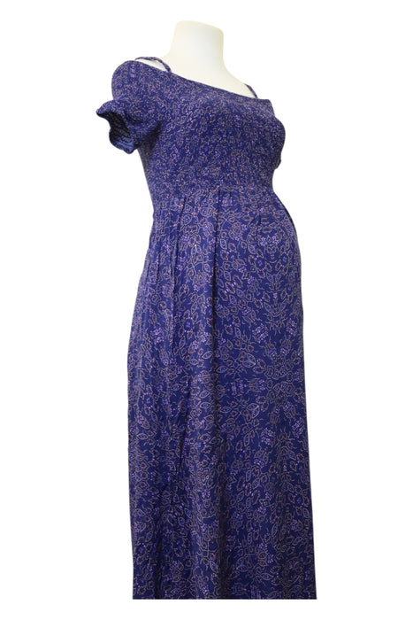A Purple Short Sleeve Dresses from Seraphine in size Maternity-M for maternity. (Front View)
