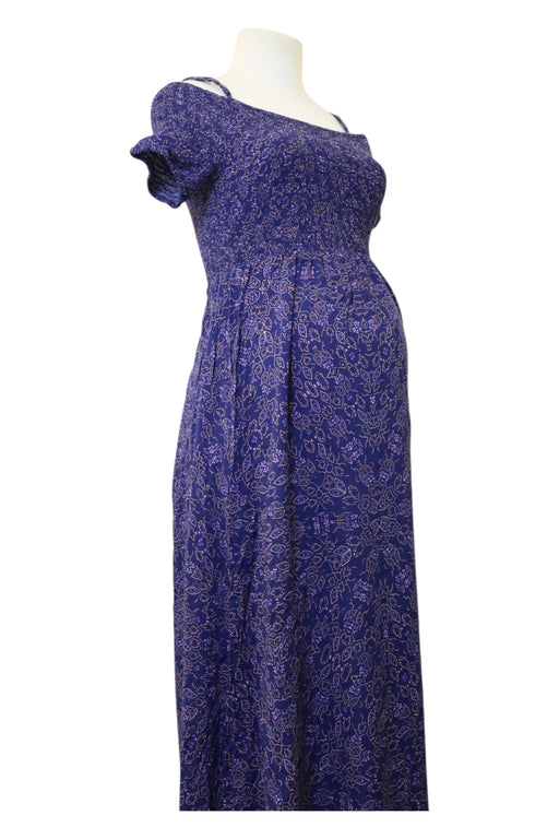 A Purple Short Sleeve Dresses from Seraphine in size Maternity-M for maternity. (Front View)