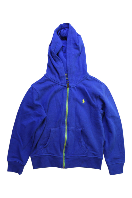 A Blue Hooded Sweatshirts from Polo Ralph Lauren in size 5T for boy. (Front View)
