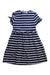 A Navy Short Sleeve Dresses from Il Gufo in size 6T for girl. (Front View)