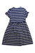 A Navy Short Sleeve Dresses from Il Gufo in size 6T for girl. (Back View)