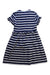 A Navy Short Sleeve Dresses from Il Gufo in size 6T for girl. (Back View)