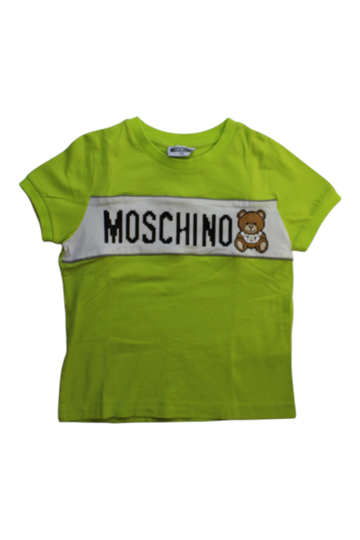 A Green Short Sleeve T Shirts from Moschino in size 6T for boy. (Front View)