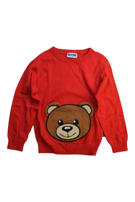 A Red Knit Sweaters from Moschino in size 4T for boy. (Front View)