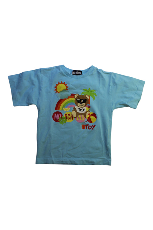 A Multicolour Short Sleeve T Shirts from Moschino in size 4T for boy. (Front View)
