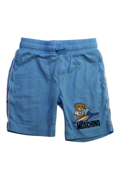 A Blue Shorts from Moschino in size 4T for boy. (Front View)