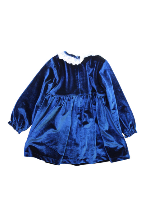 A Navy Long Sleeve Dresses from Chickeeduck in size 18-24M for girl. (Back View)