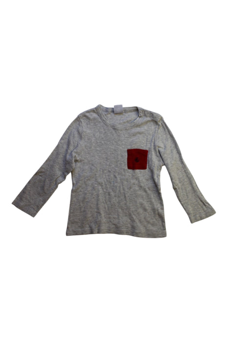 A Grey Long Sleeve T Shirts from Petit Bateau in size 18-24M for boy. (Front View)