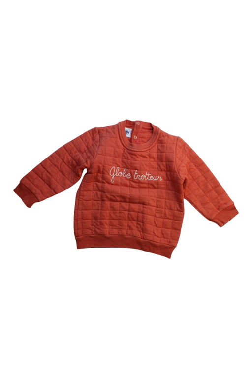 A Orange Crewneck Sweatshirts from Petit Bateau in size 12-18M for boy. (Front View)