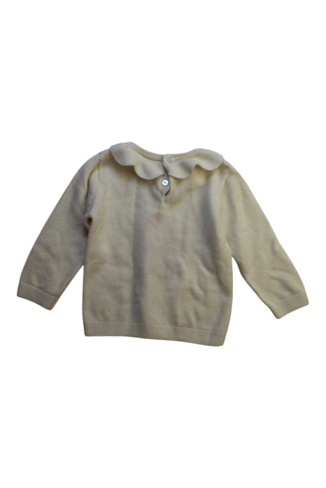 A Ivory Long Sleeve Tops from Jacadi in size 12-18M for girl. (Back View)