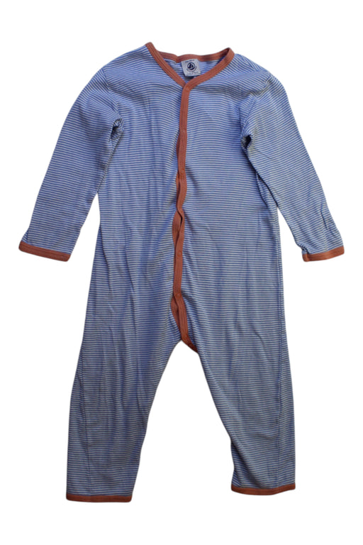 A Blue Onesies from Petit Bateau in size 18-24M for neutral. (Front View)