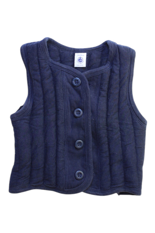 A Navy Outerwear Vests from Petit Bateau in size 18-24M for neutral. (Front View)